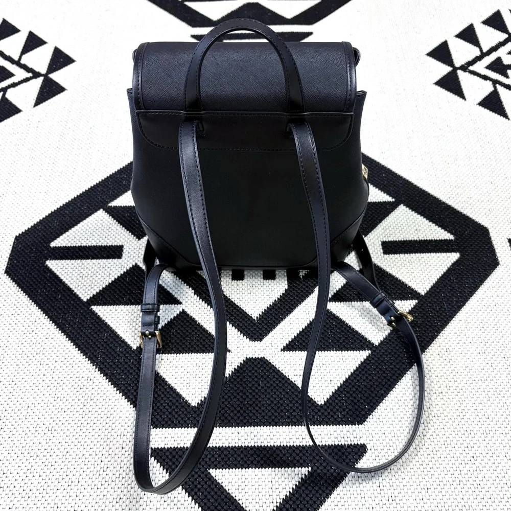 Michael Kors Harrison Medium Saffiano Leather Backpack in Black